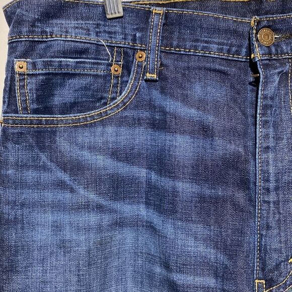 Levi's Men's Blue Dark Wash 513 Slim Straight Leg Jeans Size W38 L32 - Picture 4 of 13